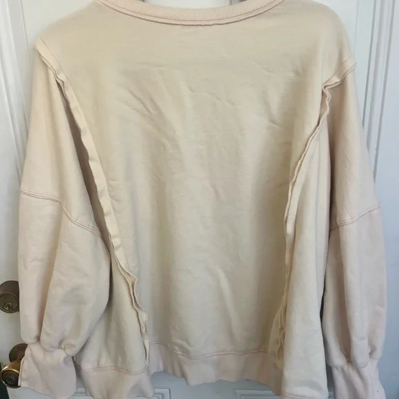 Easel Women’s Large LOVE Cream 100% Cotton Garment sweatshirt cute comfort - Picture 4 of 8